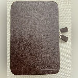 Coach… New…Brown Leather 22 pc Tool Set Zippered Case